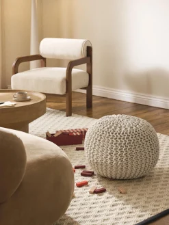 Westwing Collection Puf de punto artesanal Dori