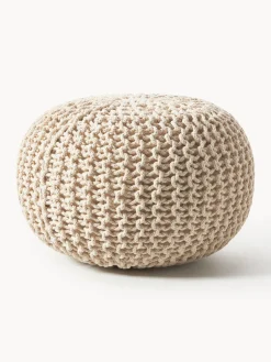 Westwing Collection Puf de punto artesanal Dori^ Mantas|Cojines Para Suelo Y Pufs