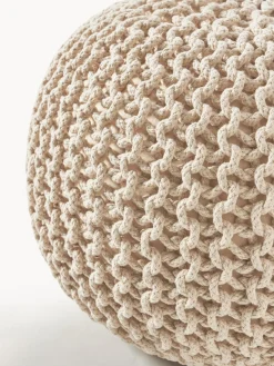 Westwing Collection Puf de punto artesanal Dori^ Mantas|Cojines Para Suelo Y Pufs