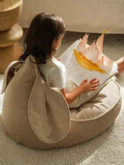 Wigiwama Puf de terciopelo Bunny^Niños Decoración Infantil|Puf Infantiles