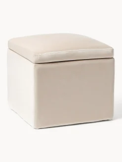 Westwing Collection Puf de terciopelo con espacio de almacenamiento Winou