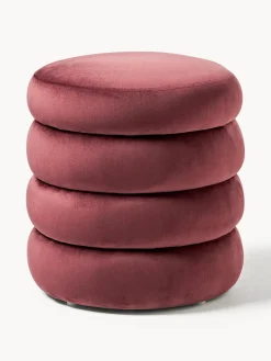 Westwing Collection Puf de terciopelo con espacio de almacenamiento Alto