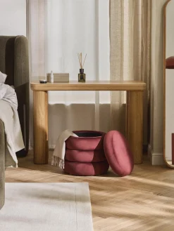 Westwing Collection Puf de terciopelo con espacio de almacenamiento Alto