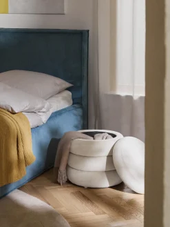 Westwing Collection Puf de terciopelo con espacio de almacenamiento Alto