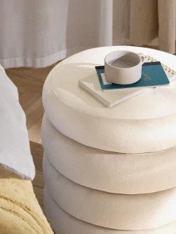 Westwing Collection Puf de terciopelo con espacio de almacenamiento Alto