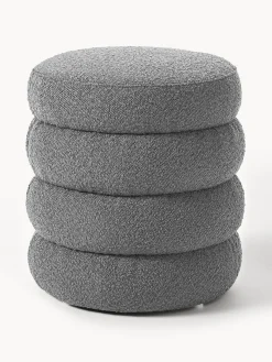 Westwing Collection Puf en tejido bouclé Alto