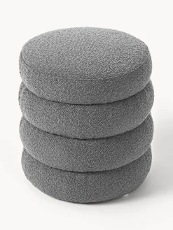 Westwing Collection Puf en tejido bouclé Alto