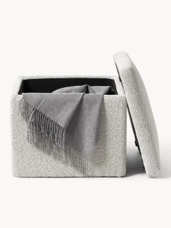 Westwing Collection Puf en tejido bouclé con espacio de almacenamiento Winou^ Pufs Y Otomanos|Pufs Y Otomanos