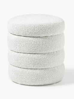 Westwing Collection Puf en tejido bouclé con espacio de almacenamiento Alto^ Pufs Y Otomanos