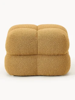 Westwing Collection Puf en tejido bouclé Ellie