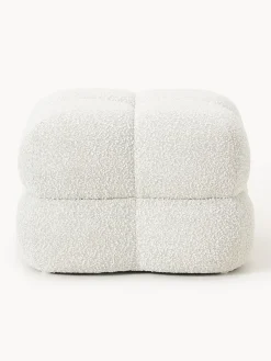 Westwing Collection Puf en tejido bouclé Ellie