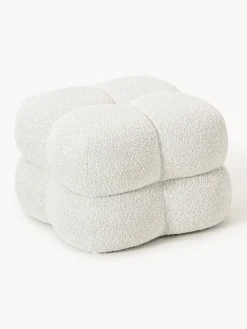 Westwing Collection Puf en tejido bouclé Ellie