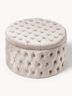 Westwing Collection Puf grande de terciopelo Chiara, con espacio de almacenamiento^ Pufs Y Otomanos|Pufs Y Otomanos