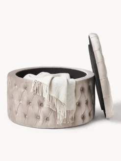 Westwing Collection Puf grande de terciopelo Chiara, con espacio de almacenamiento^ Pufs Y Otomanos|Pufs Y Otomanos