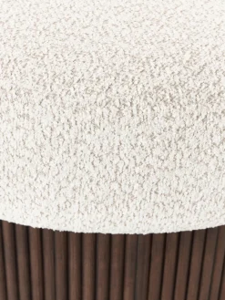 Westwing Collection Puf grande tapizado en borreguillo bouclé con espacio de almacenamiento Nala