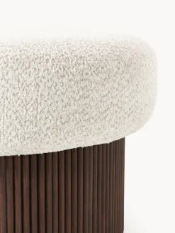 Westwing Collection Puf grande tapizado en borreguillo bouclé con espacio de almacenamiento Nala