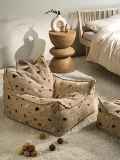 Niños Wigiwama Puf infantil artesanal en tejido bouclé Sugar