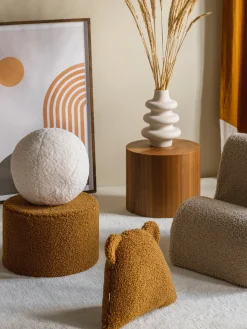 Niños Wigiwama Puf infantil de borreguillo Sugar, Ø 40 cm