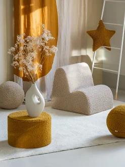 Niños Wigiwama Puf infantil de borreguillo Sugar, Ø 40 cm