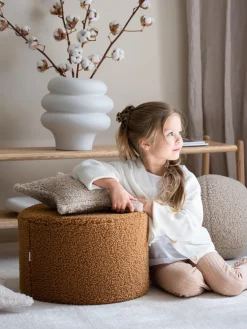 Niños Wigiwama Puf infantil de borreguillo Sugar, Ø 40 cm