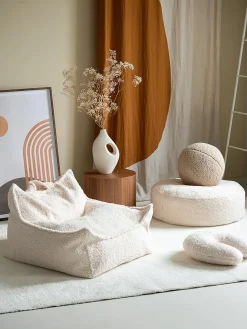 Niños Wigiwama Puf infantil de borreguillo Sugar, Ø 65 cm