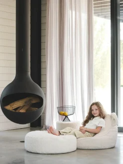 Niños Wigiwama Puf infantil de borreguillo Sugar, Ø 65 cm