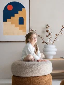 Wigiwama Puf infantil de borreguillo Sugar, Ø 65 cm^Niños Decoración Infantil|Puf Infantiles
