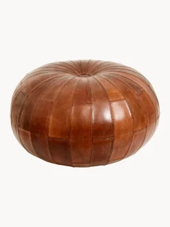 Nordal Puf redondo de cuero Rugby