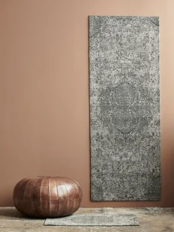 Nordal Puf redondo de cuero Rugby