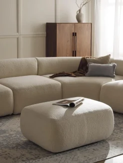 Westwing Collection Puf reposapiés de borreguillo Sofia^ Reposapiés|Sofás