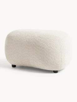 Westwing Collection Puf reposapiés de borreguillo bouclé Alba
