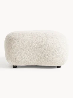 Westwing Collection Puf reposapiés de borreguillo bouclé Alba