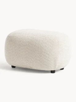 Westwing Collection Puf reposapiés de borreguillo bouclé Alba