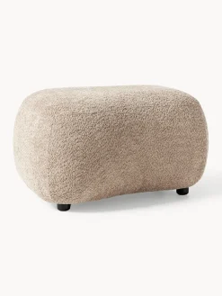Westwing Collection Puf reposapiés de borreguillo bouclé Alba