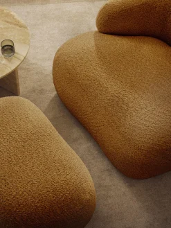 Westwing Collection Puf reposapiés de borreguillo bouclé Alba^ Reposapiés|Sofás