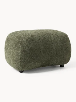 Westwing Collection Puf reposapiés de borreguillo bouclé Alba^ Reposapiés|Sofás