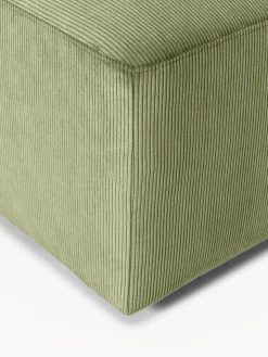 Westwing Collection Puf reposapiés de pana grande Melva, 116 x 42 cm^ Reposapiés|Sofás