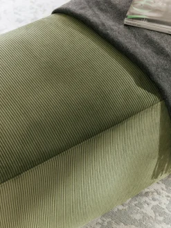 Westwing Collection Puf reposapiés de pana grande Melva, 116 x 42 cm^ Reposapiés|Sofás