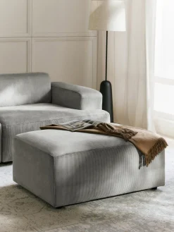 Westwing Collection Puf reposapiés de pana Melva, An 99 x F 72 cm