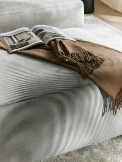 Westwing Collection Puf reposapiés de pana Melva, An 99 x F 72 cm