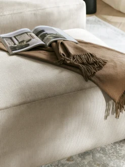 Westwing Collection Puf reposapiés de pana Melva, An 99 x F 72 cm^ Reposapiés|Sofás