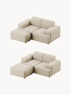 Westwing Collection Puf reposapiés de pana Melva, An 99 x F 72 cm^ Reposapiés|Sofás