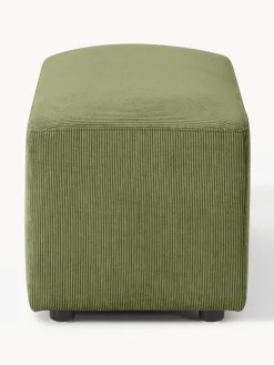 Westwing Collection Puf reposapiés de pana Melva, An 99 x F 42 cm^ Reposapiés|Sofás