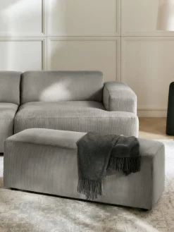 Westwing Collection Puf reposapiés de pana Melva, 99 x 42 cm