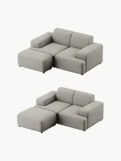 Westwing Collection Puf reposapiés de pana Melva, 99 x 42 cm