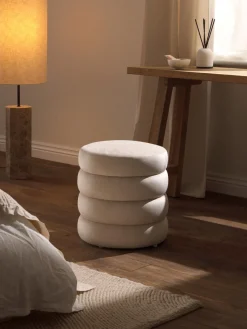 Westwing Collection Puf reposapiés de terciopelo Alto