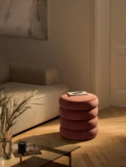 Westwing Collection Puf reposapiés de terciopelo Alto