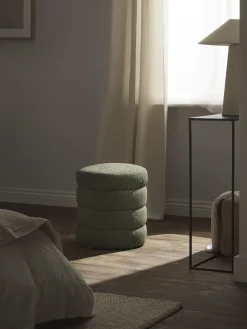 Westwing Collection Puf reposapiés en tejido bouclé Alto