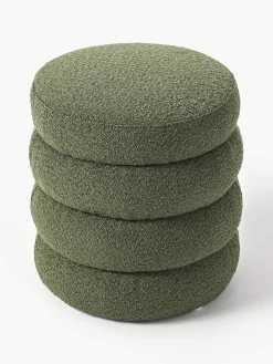 Westwing Collection Puf reposapiés en tejido bouclé Alto