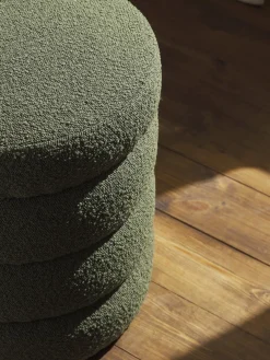 Westwing Collection Puf reposapiés en tejido bouclé Alto